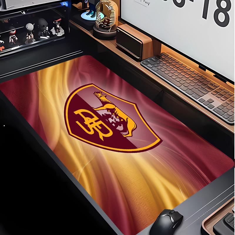 Tappetino per Mouse con Motivo Calcio AS Roma No?Tappetino Mouse da Gioco Antiscivolo con Base in Gomma per Scrivania Ufficio Casa