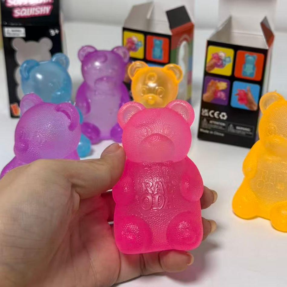 Gummy Bear Squishy Toy Maltose Stress Ball Animal Squeeze Fidget Toy For Kids And Adults Solid Decompression In Stock