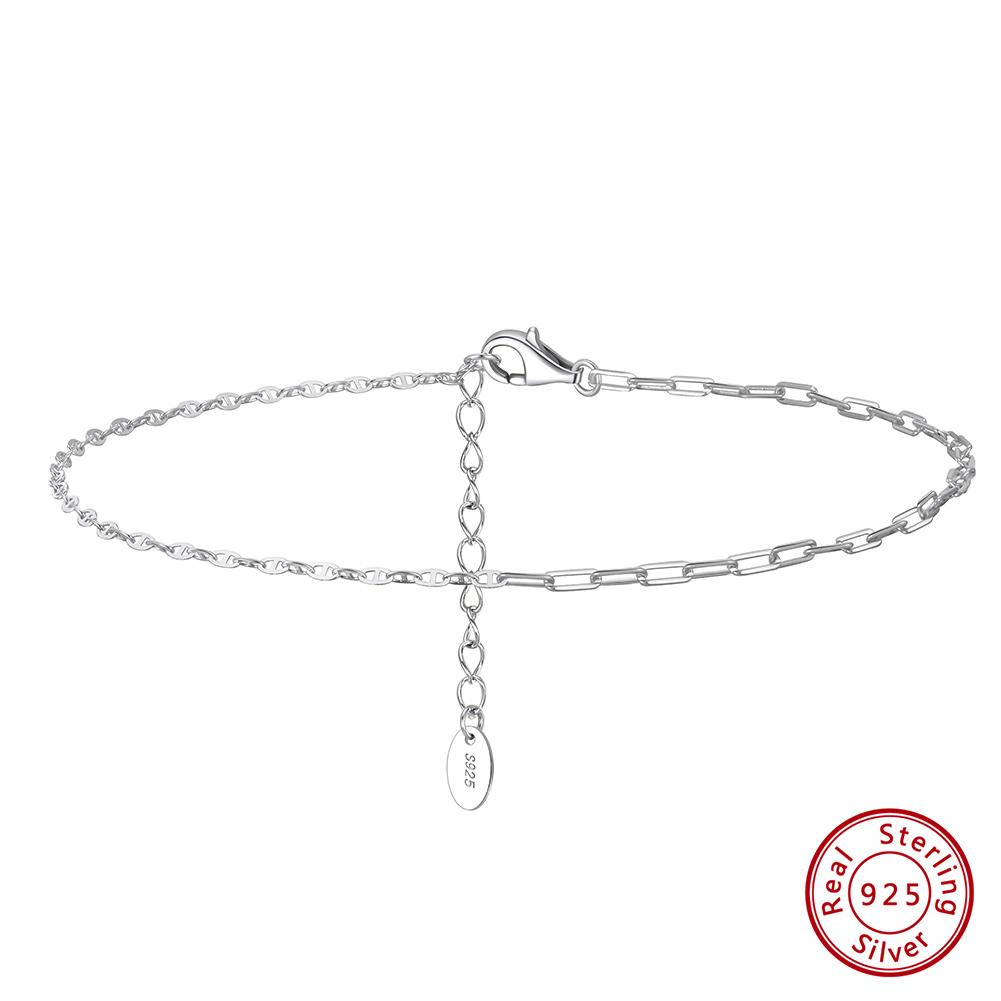 ORSA JEWELS 14K Gold 1,2 mm Italienische Cubanische Kette Fußkettchen für Damen 925 Sterling Silber Feines Sommer Strand Fußarmband Fußkettchen SA43