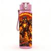 1PC Lava Fire Demon Monster Pattern 750ml Color Plastic Sports Water Bottle Leakproof Flip Straw Lid Suitable for Sports Office Home Use