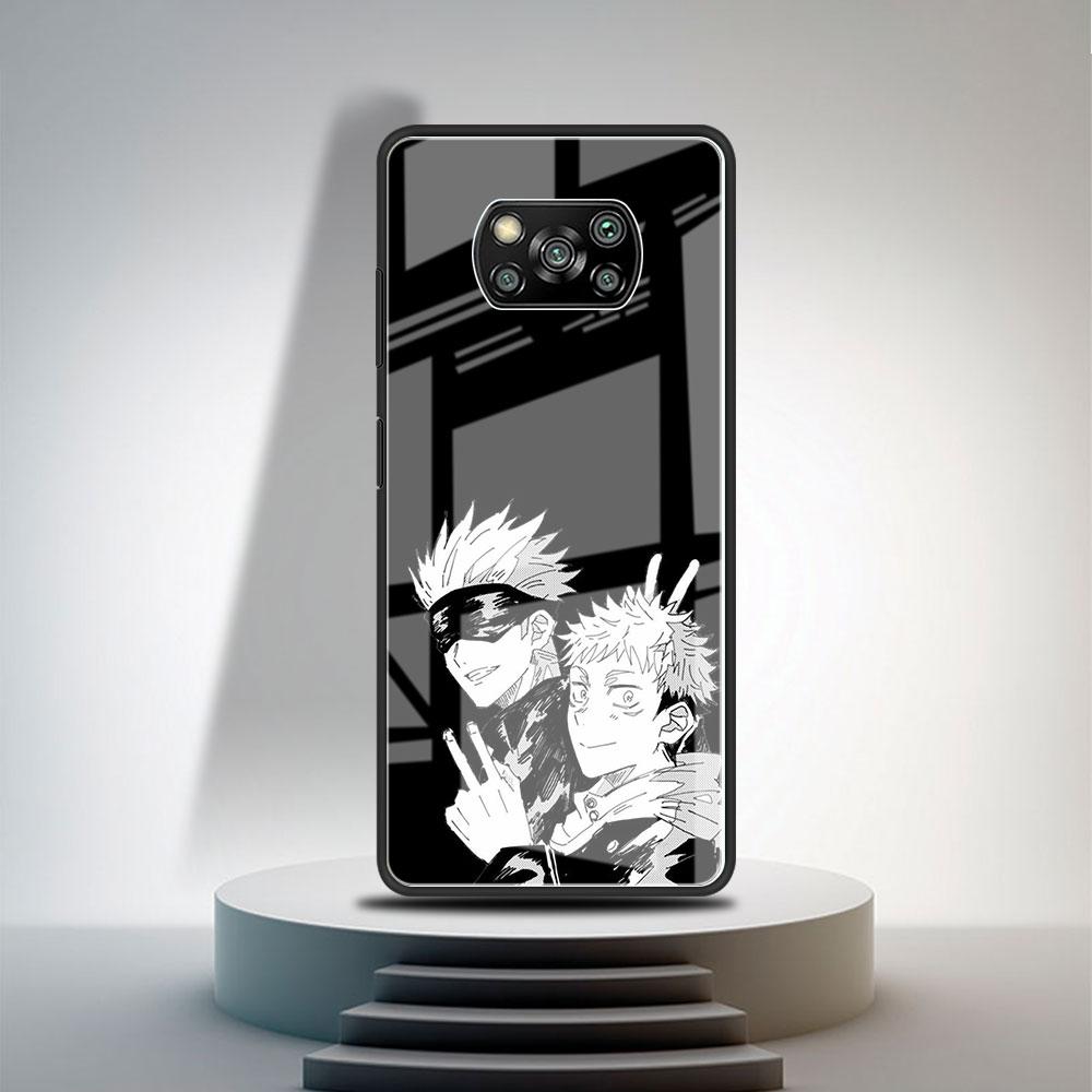 Husă de Sticlă Pentru Xiaomi Poco X3 NFC 11 Lite 11T F3 M3 Pentru Redmi Note 11 10 9 8 Pro 10S 9S Husă Telefon Jujutsu Kaisen Gojo Satoru