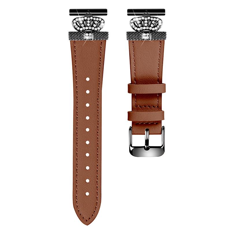 

For Huami Amazfit Cheetah Pro Watch Strap Crown Design Cowhide Wrist Band,Black Buckle Brown