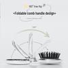 Portable Oval Folding Mirror Comb for Women & Children - Compact Hair Smoothing and Massage Tool