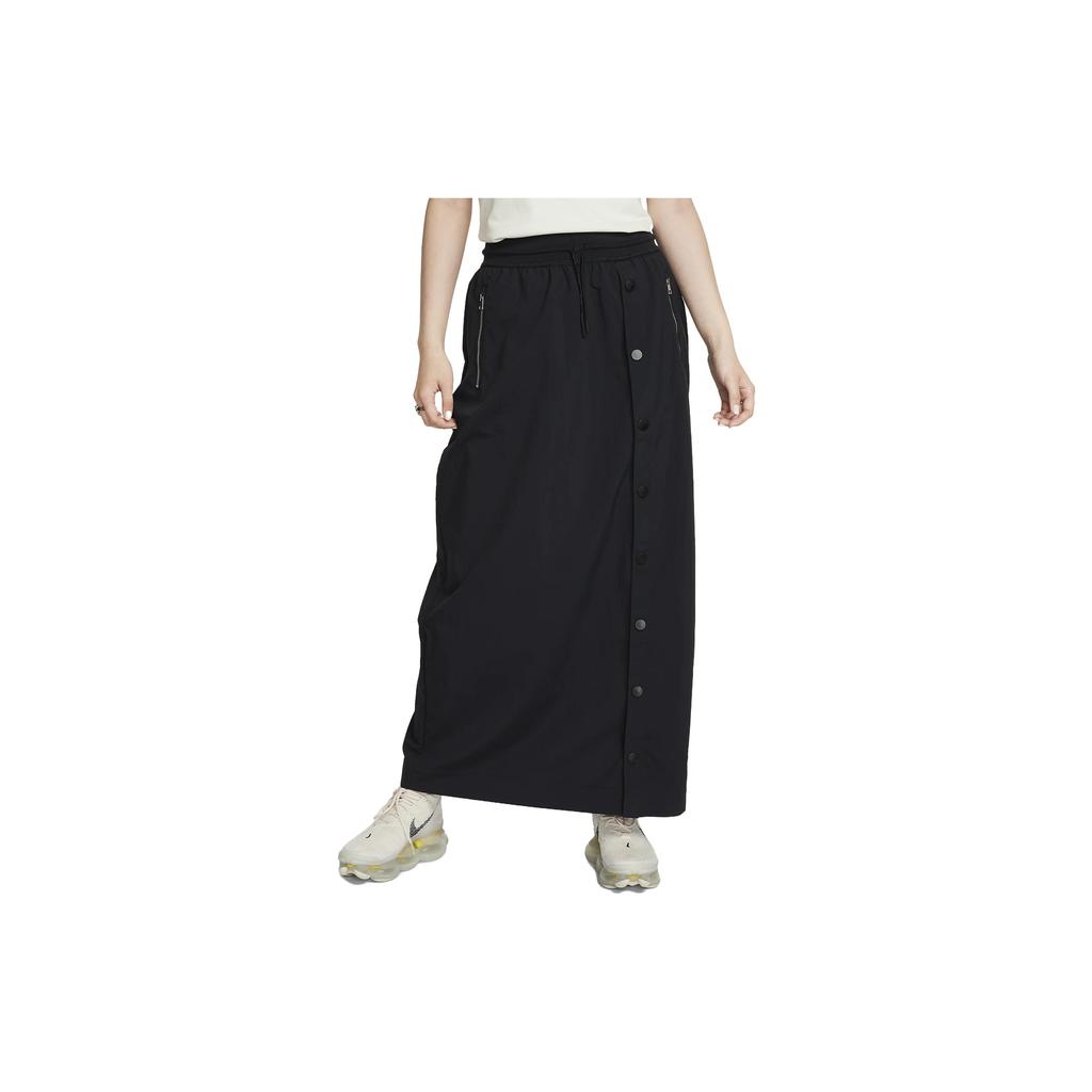 New Nike Women's Loose Fit High-Waist Long Skirt Black FB8355-010