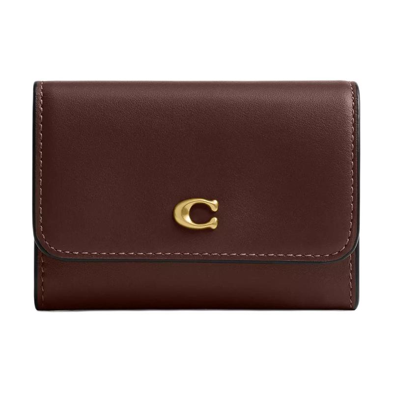 COACH Essential 11 Brand Logo Classic Calfskin Card Holder Regular Women s Maple maple color