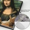 Funny Mona Lisa Art Poster Mona Lisa and Cats Canvas Painting Retro Wall Art Pictures for Living Room Home Decorarion (No Frame)