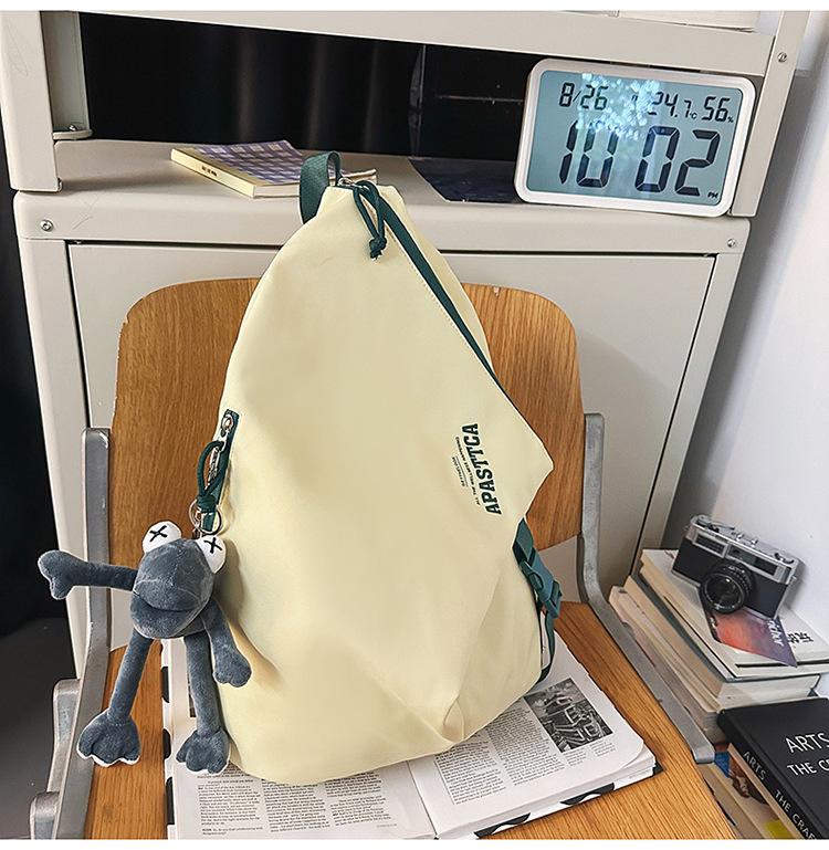 School bag high value color matching trendy cool school bag couple casual simple light outdoor versatile large capacity