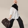 Portable briefcase versatile high-end leather retro large-capacity commuter bag