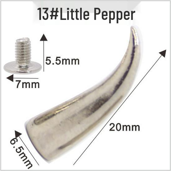 Punk Spike Alloy Bullet Rivet Horn Cone with Base Screw for Apparel, Bags, Shoes