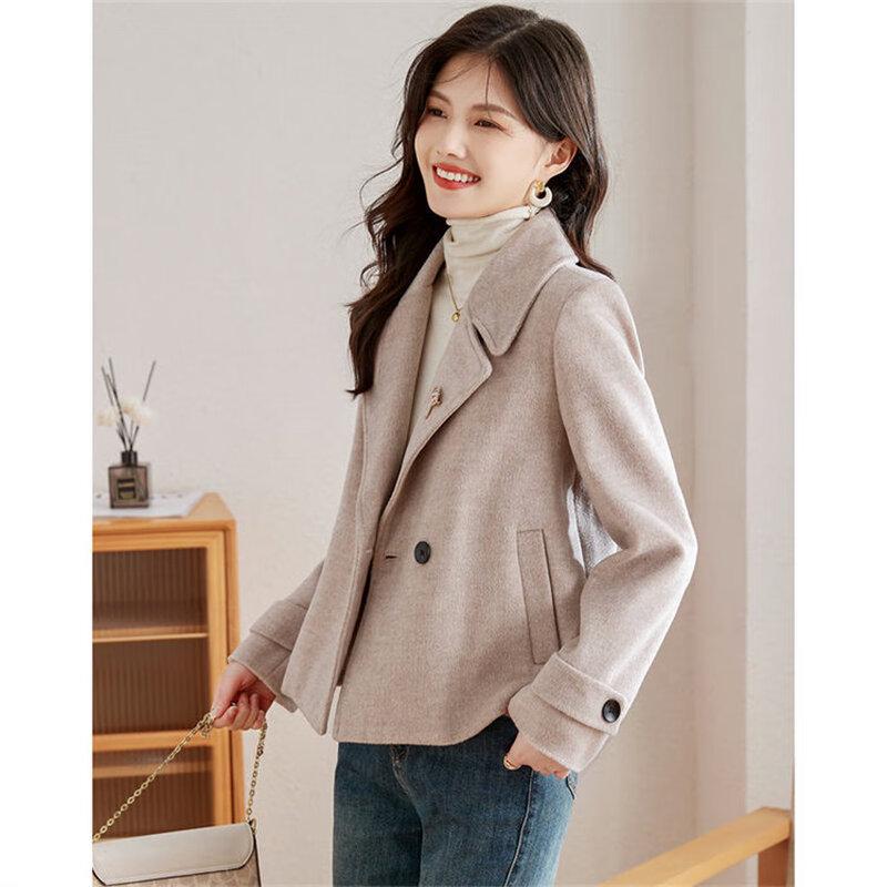 Shangjing Women's Petite Elegant Wool Blend Winter Coat