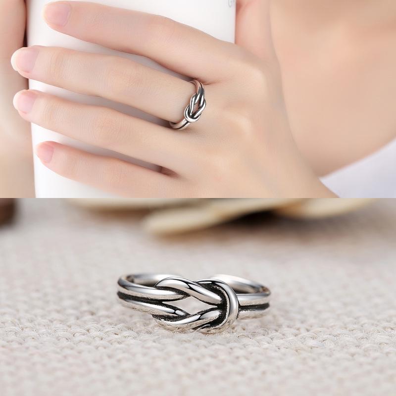 New Korean-Japanese Retro Knot Adjustable Finger Ring for Women - Hip Hop Style