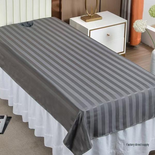 White Washable Beauty Salon Massage Bed Sheet with Hole - Anti-Dirty, Quick-Dry, Wrinkle-Resistant, Customizable.