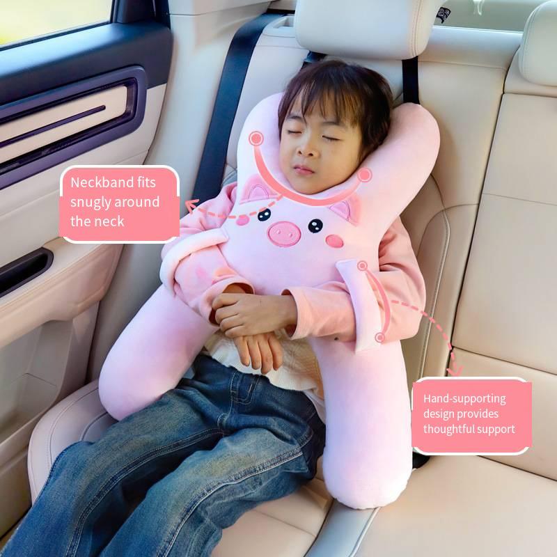 Car Cute Cartoon Pillow Car Mounted Child Sleeping Pillow Car Removable Comfortable Breathable Headrest Lumbar Support