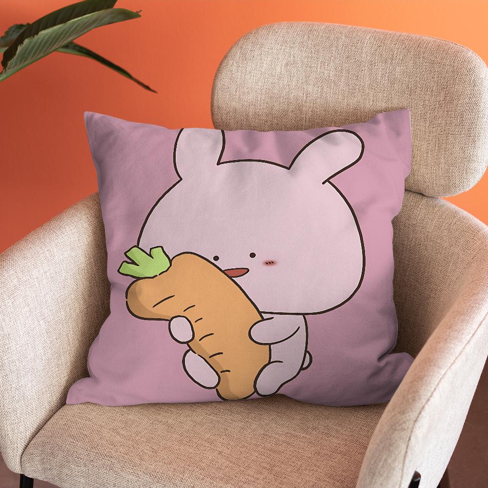 A-Asamimichan Cute Bunny Pillow Case Soft Cushion Cases for Farmhouse Sofa Decor Home Decorations and Protector Pillow Case