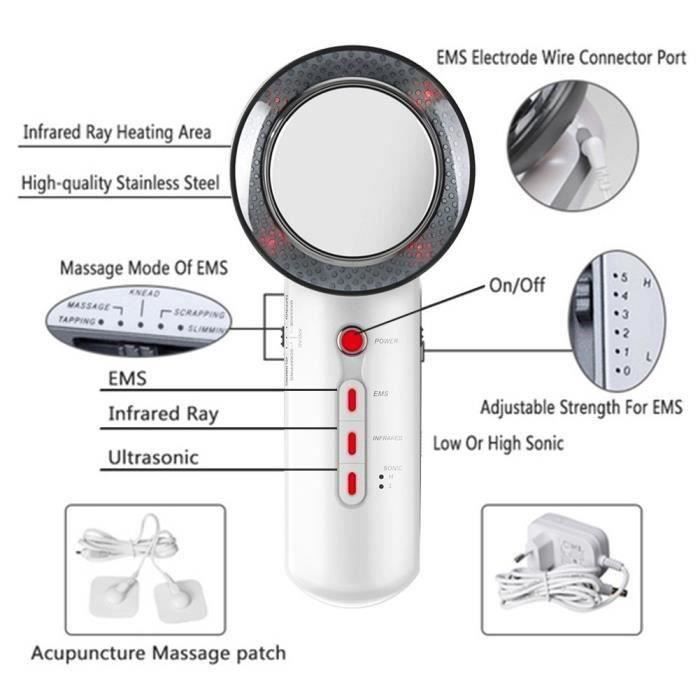Massager de minceur - SONEW - 3-en-1 - Ultrasons - EMS - Anti-cellulite