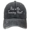 Net Hat Cycling Casual Breathable Sun Hat Letter Washed Denim Baseball Cap