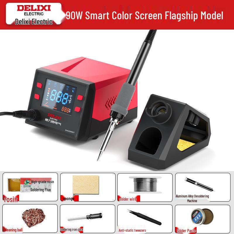 Delixi 936 Adjustable Soldering Station: High-Power, Constant Temperature Soldering Iron for Household Repair & Welding.