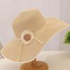 Women's Fashionable Summer Large Brim Straw Hat for Sun Protection and UV Resistance, Beach and Seaside Sunshade, Foldable Sun Hat