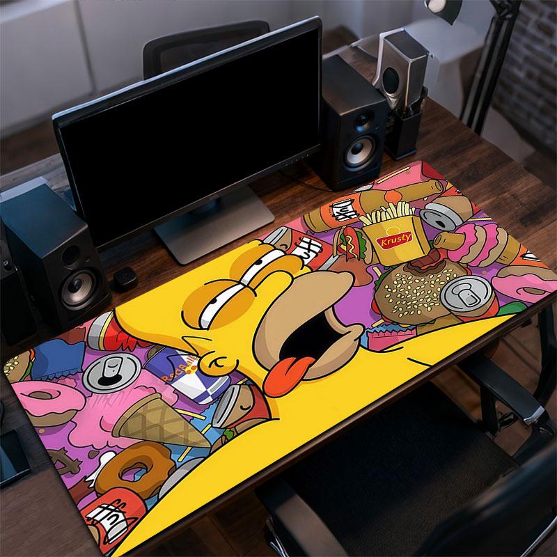 Homer Simpson Art Mouse Pad, Large Gaming Desk Mat, Non-slip XXL Mousepad for Laptop & Tablet, Mini PC Playmat with Stitched Edges
