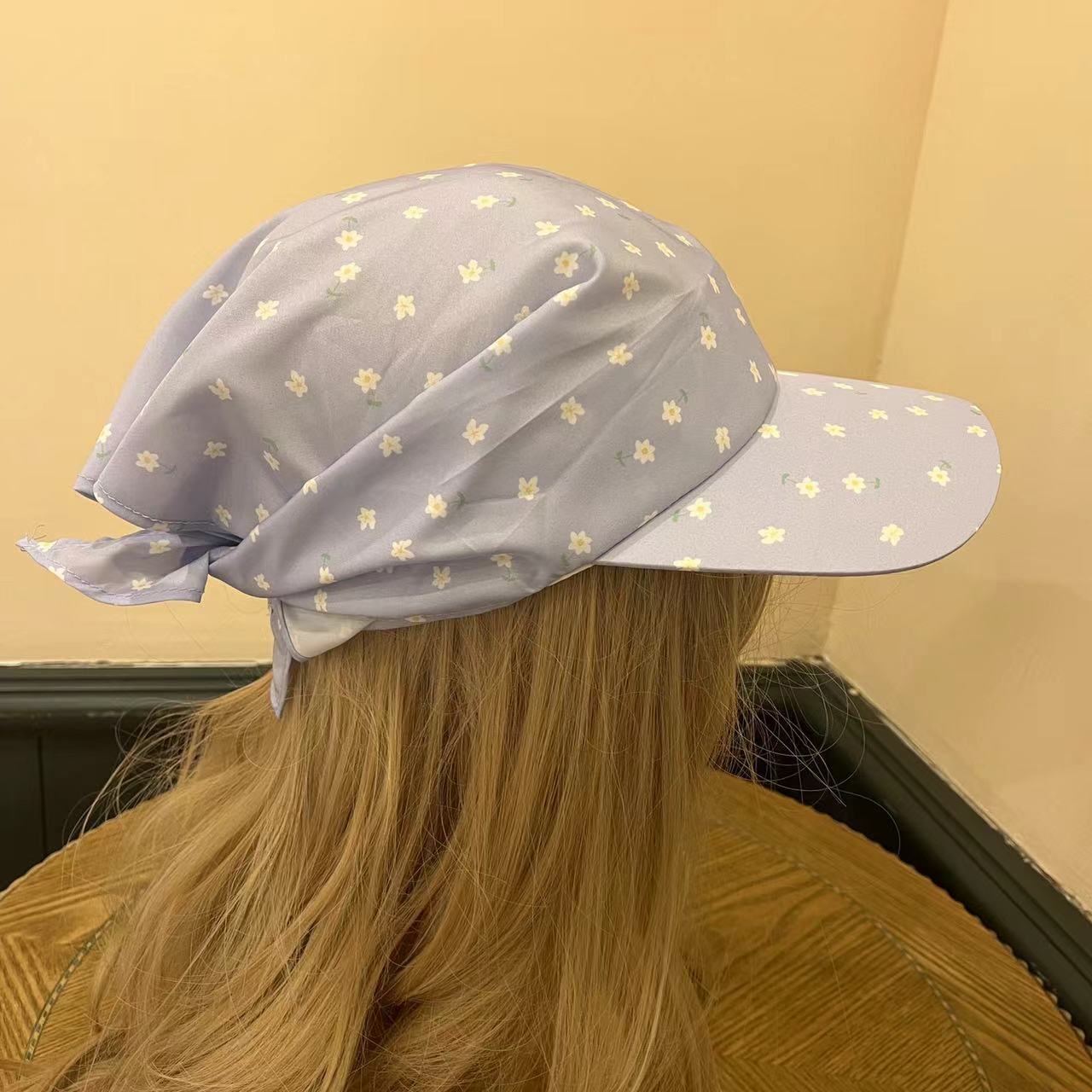 

Цветочный платок на ремне кепка детская летняя 2025 новый солнцезащитный козырек солнцезащитная шляпа солнцезащитный козырек маленький свежий M（56-58cm）