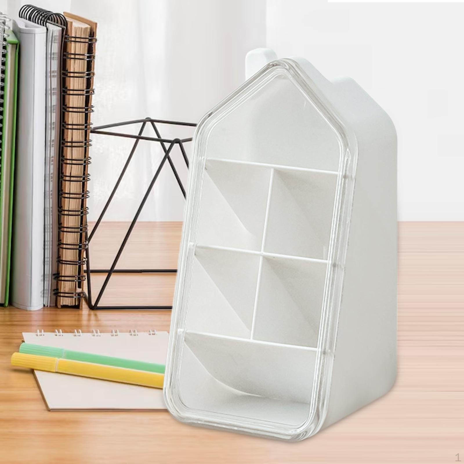 

Desk Organizer Cosmetic Desktop Pen Holder Container Gift Storage Box for Dorm 11cmx11cmx21.6cm