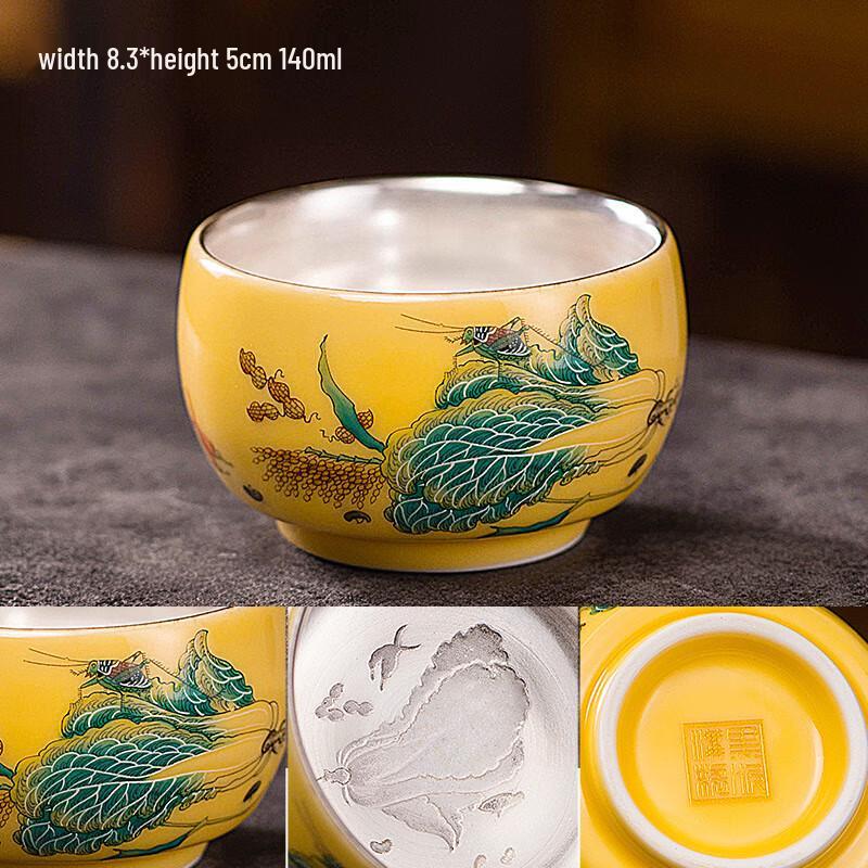 Gilded Silver Enamel Wealth Teacup