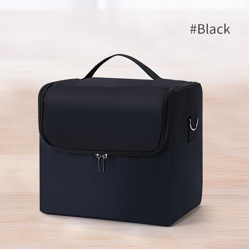 

Большой кейс для переноски косметики для женщин, дорожная сумка-органайзер, 4-ярусный профессиональный органайзер для ногтей с регулируемым чёрный