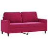 Vidaxl Sofa 2-Osobowa, Winna Czerwień, 140 Cm, Tapicerowana Aksamitem