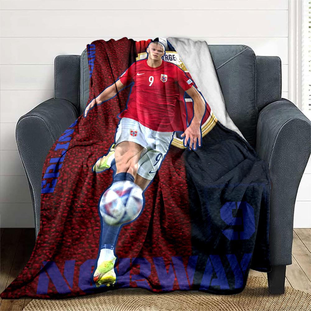 1pc Haaland14 Blanket, Gift, for Men and Women, Soft Blanket, Good for Sofa Bed Couch Travel, Lightweight Flannel Blanket
