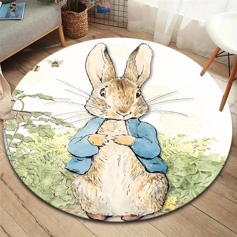 

Peter Rabbit Round Area Rug,Carpet Rug for Living Room Bedroom Sofa Playroom Decor,Non-slip Floor Mat 100cmx100cm