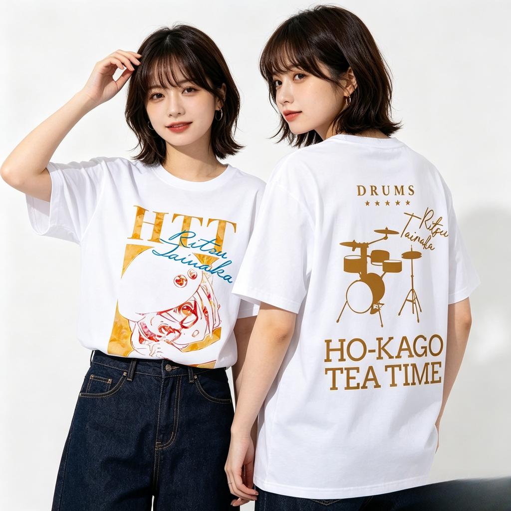 K on Yui Hirasawa HTT Ho Kago Tea Time Anime T Shirt 100 Cotton Oversized Casual Short Sleeve White Top 2026 New