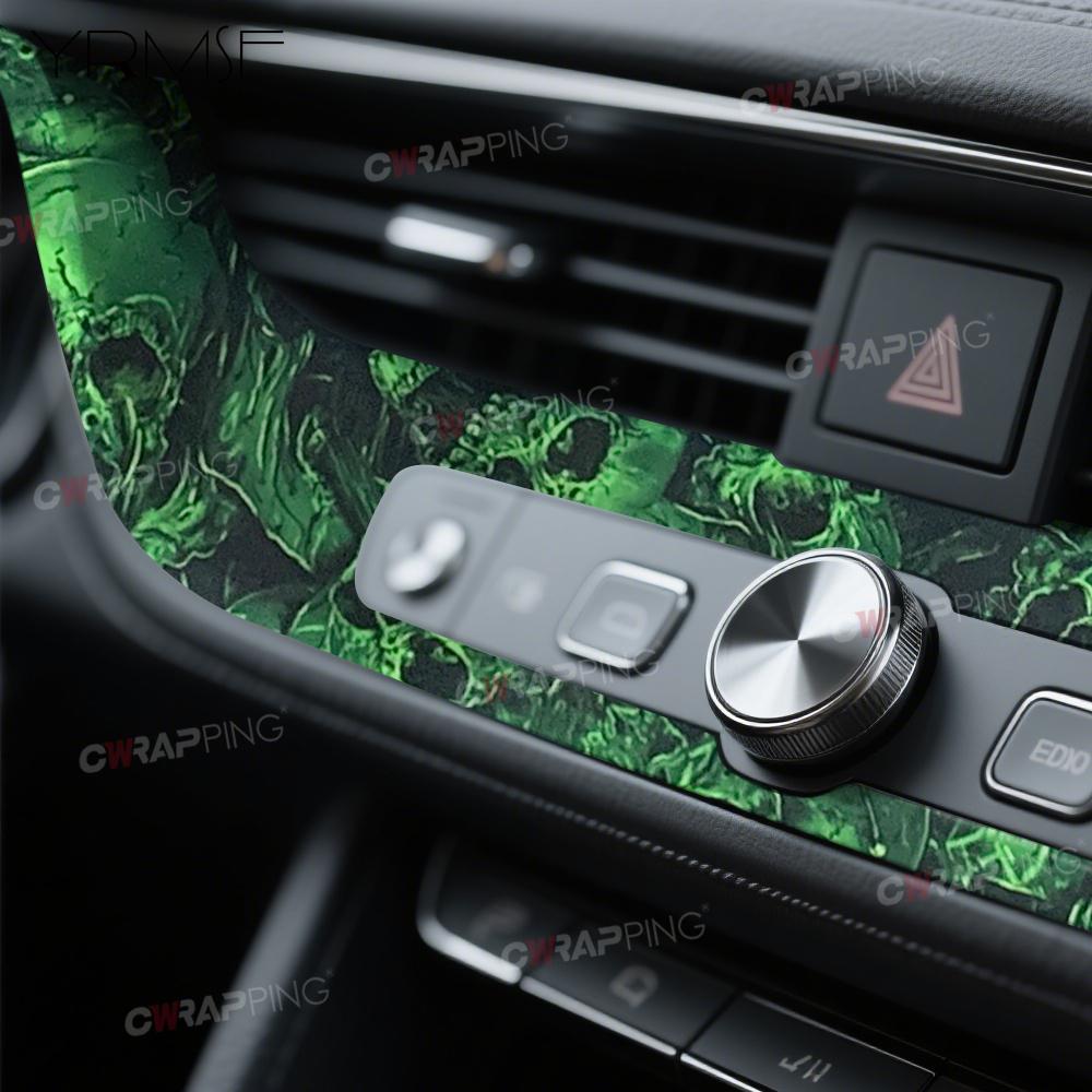 Green Skull Car Adhesive Vinyl for Car Protection Film Ghost Graffiti Bicycle Motorcycles Skateboard Green Wrap Car Accessories