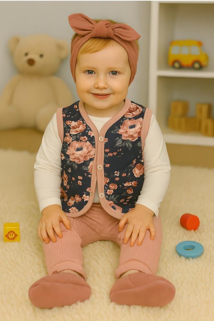 Warm Girls' Vest104 Sleeveless Fleece Jacket English Rose