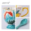 JOYYE 'Hua Chao Yue Xi' Ceramic Mug Set with Spoons