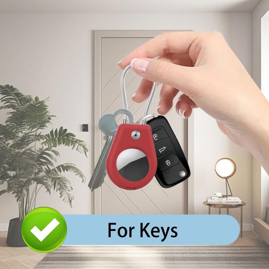 Keychain Holder for Hexagon AirTag with Screw Socket Waterproof Tracker Lock Case Impact-Resistant Protective