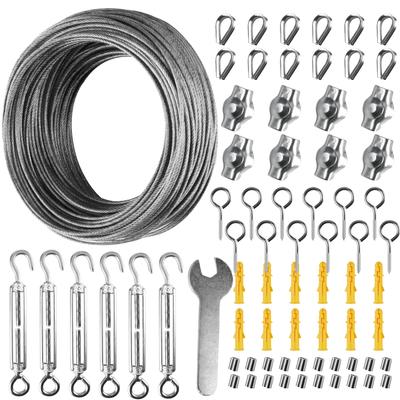 15/35M Gartensegel Drahtseil-Kit Edelstahl-Kabelseil PVC-beschichtetes Seil für Sonnensegel-Zelte Aufhängung