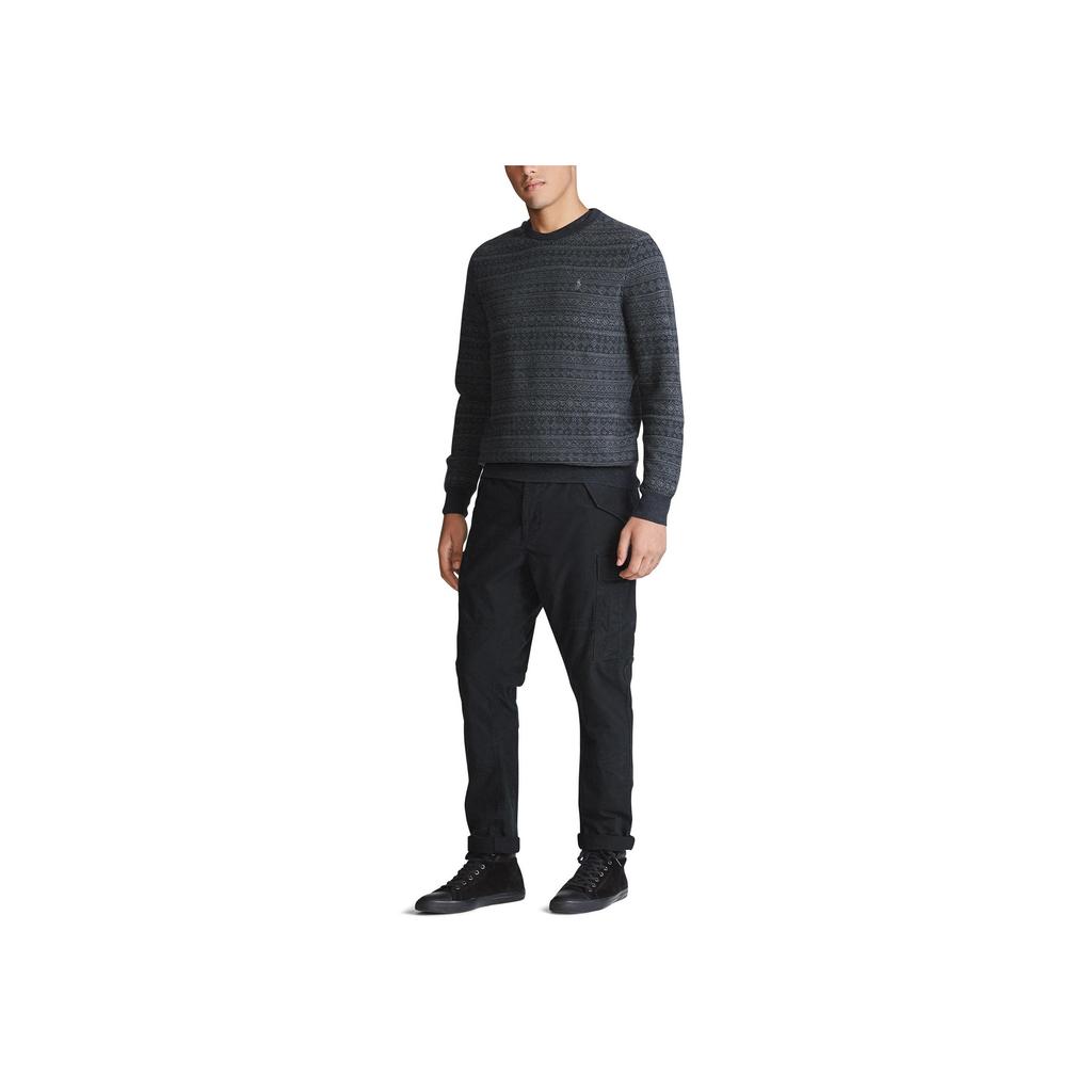 Polo Ralph Lauren Jacquard Pony Logo Embroidered Wool Crew Neck Long Sleeve Knit Sweater Men sweater Gray MNPOSWE16810421-C60