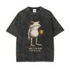 Męska Oversize Koszulka z Krótkim Rękawem i Graficznym Nadrukiem - Unisex Męska Moda Retro Streetwear Fas
