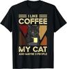 Ich mag Kaffee, meine Katzen und vielleicht 3 Leute Geschenk Unisex T-Shirt