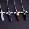 Natural Stone Angel Hexagonal Crystal Pendant - European-American Style