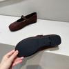 Fashion French Retro Style One-word Buckle Strap Mary Jane Single Shoes Women's Flat Sole 2025 Early Autumn New
