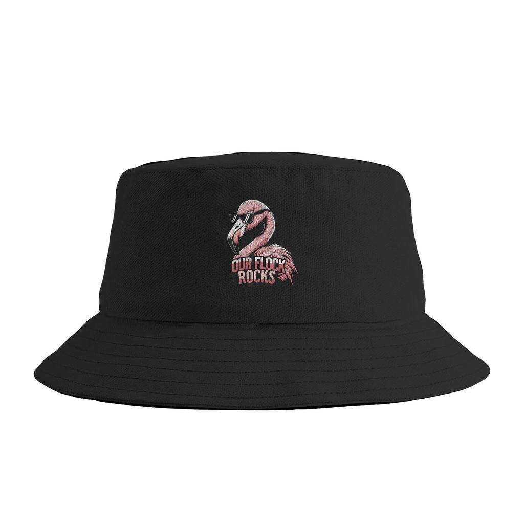 Unisex Our Flock Rocks Flamingos Lover Family Vacation Group Bucket Hat Breathable FisherUnisex Hats Summer Casual Travel Caps