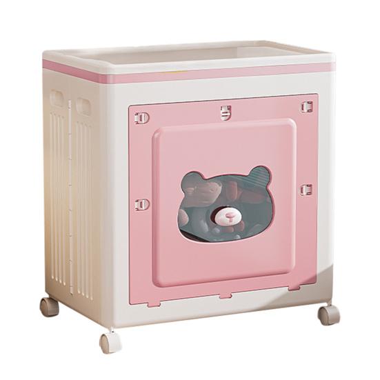 Yousheng Stackable Storage Bin with Lid Foldable Storage Box with Door And Casters Collapsible Rolling Organizer for Bedroom Closet Living Room