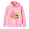 Kids Boys Girls Hoodie, Cute Cartoon Star Sponge Printed Pullover Hooded Sweatshirt Casual Warm Top for Toddlers