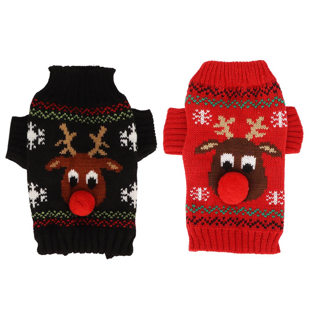 Dog Snow Sweaters Thickening New Year Christmas Dog Holiday Sweaters Dogs Clothes Xmas Decorations for Small Medium Dogs