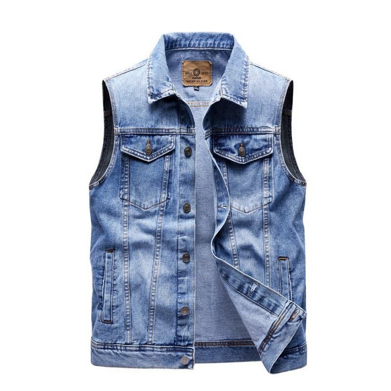 

Универсальный мужской жилет на весну и лето с боковыми карманами, облегающий, из обычного хлопка, синего цвета, однобортный, повседневный, однотонный XXXXL