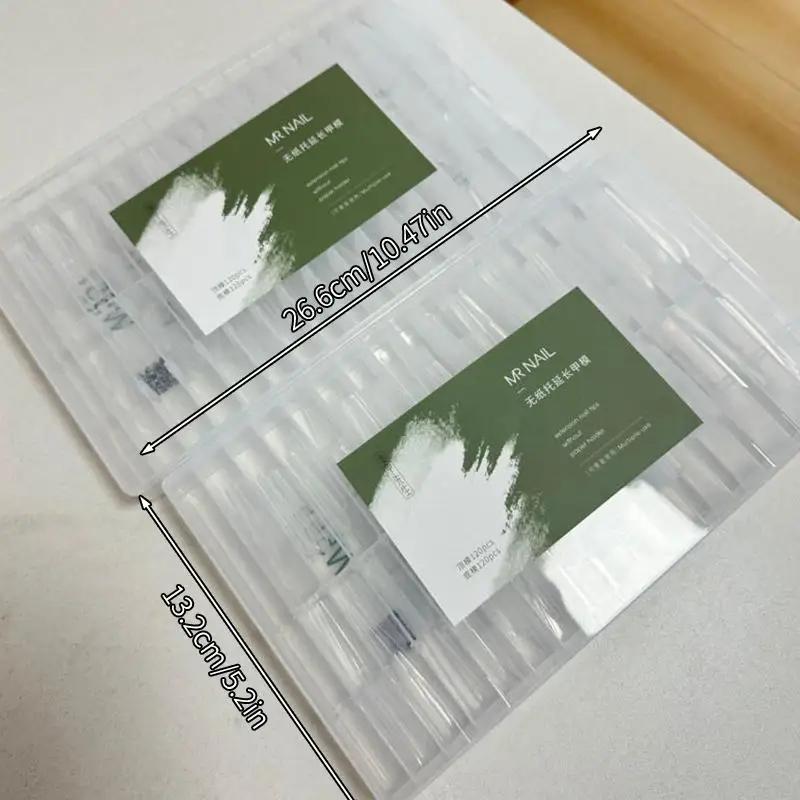 Sandwich Dual Nail Forms Trapezoidal Oval Nail Extension Forms 240pcs/Box Top & Bottom Form For Quick Diy Nail Extensions Salon