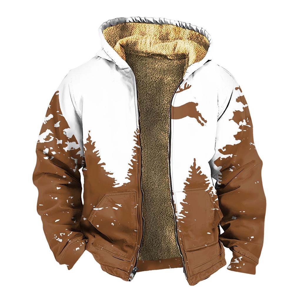 Mansjacka med dubbelficka förtjockad knapp med fickinsats bomullsjacka