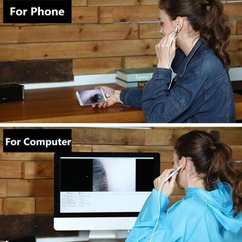 3 in 1 USB-Ohrreinigungs-Endoskop, visueller Ohrstöpsel mit HD-Kamera, Otoskop-Reiniger