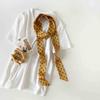 Millennium Spice Girl Style Thin Long Silk Scarf Neck Ribbon Retro Leopard Print Silk Scarf Long High-End Ribbon Headband